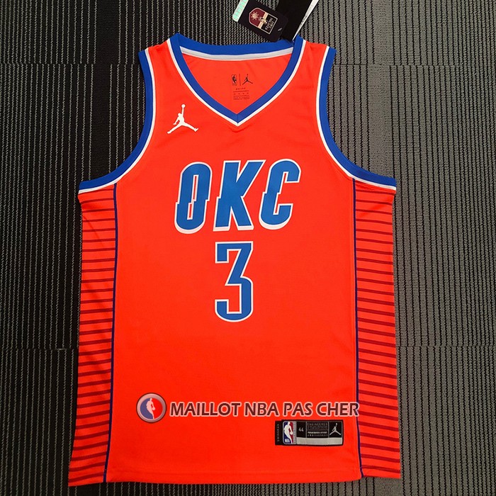 Maillot Oklahoma City Thunder Chris Paul NO 3 Statement 2021 Orange